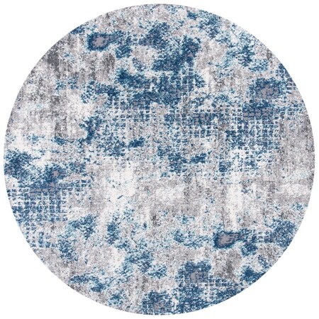 Safavieh 5 ft. 3 in. x 5 ft. 3 in. Aston 700 Power Loomed Round Area Rug; Navy & Grey ASN704N-5R